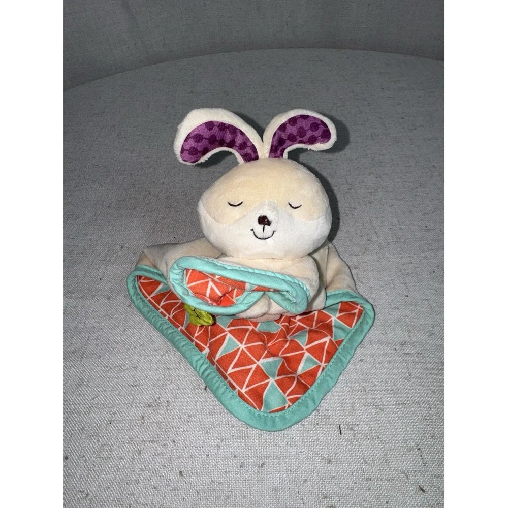 B Cuddly Bunny Baby Blanket‎ Plush Sleepy Rabbit Security Lovey Crinkle Leaf